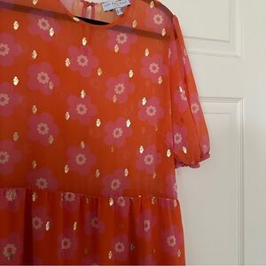Never Fully Dressed Orange and Pink Floral Dress